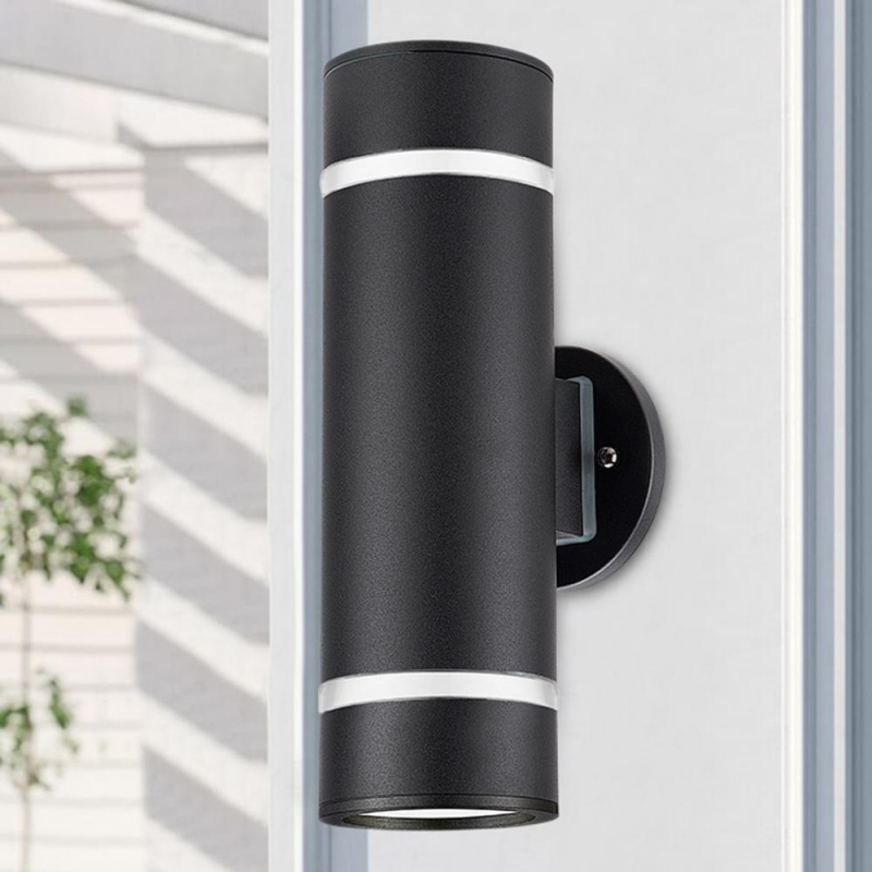 Cerdeco Aureole-Series Modern Porch Light [ UL-Listed ] Stainless Steel Painted Black Outdoor    PLB01