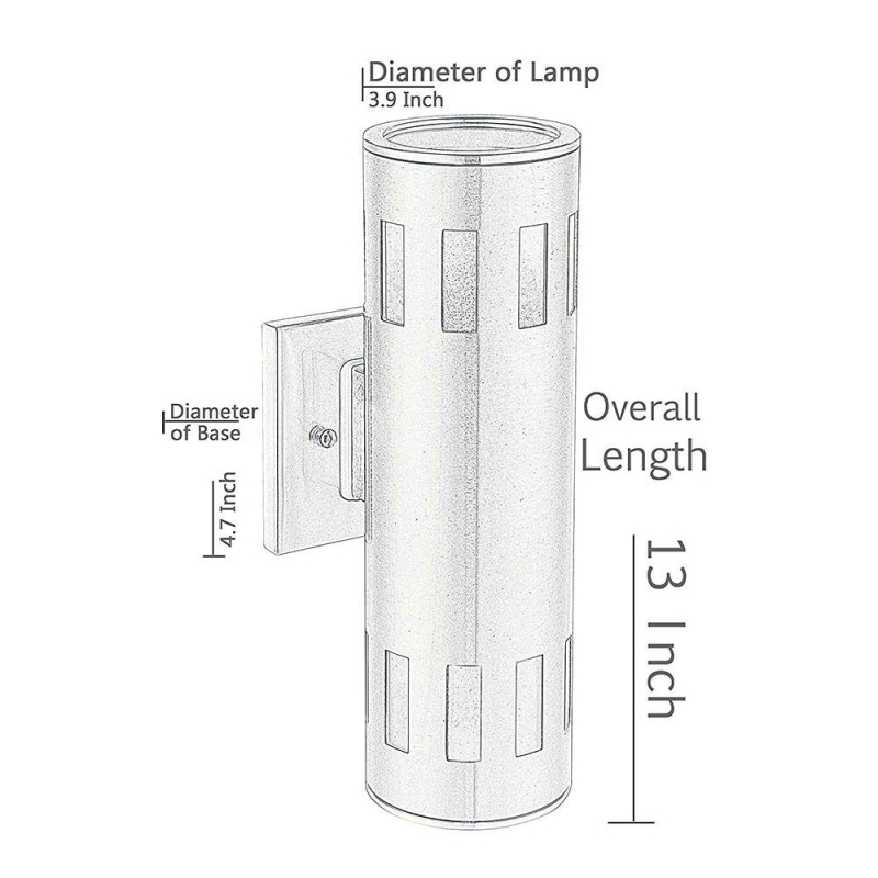 Cerdeco Hamilton Modern Porch Light [ UL-Listed ] Stainless Steel Satin Nickel Finished Outdoor Wall Lamp Weather-Proof Cylinder Wall Sconce Suitable for Garden and Patio   PLN03