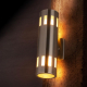 Cerdeco Hamilton Modern Porch Light [ UL-Listed ] Stainless Steel Satin Nickel Finished Outdoor Wall Lamp Weather-Proof Cylinder Wall Sconce Suitable for Garden and Patio   PLN03