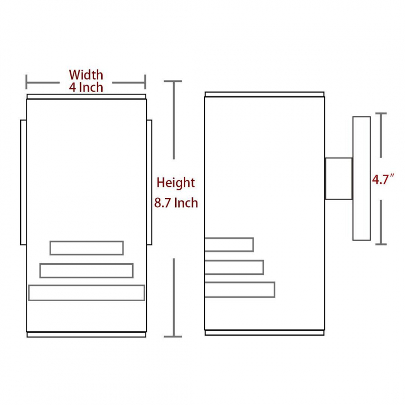 Cerdeco WS-8112 Modern Porch Light [ UL-Listed ] Satin Nickel Finished Outdoor Wall Lamp Weather-Proof Cylinder Wall Sconce Suitable for Garden and Patio     PSN01