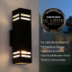 Cerdeco 67351TZ Brandon Aluminum Modern Outdoor Wall Lamp,15" Exterior Up Down Light Fixture Sand Textured Black with 3-Sided Frosted Glasses [UL Listed]