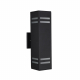 Cerdeco 67351TZ Brandon Aluminum Modern Outdoor Wall Lamp,15" Exterior Up Down Light Fixture Sand Textured Black with 3-Sided Frosted Glasses [UL Listed]