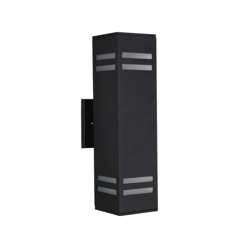 Cerdeco 67351TZ Brandon Aluminum Modern Outdoor Wall Lamp,15" Exterior Up Down Light Fixture Sand Textured Black with 3-Sided Frosted Glasses [UL Listed]