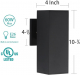 Cerdeco Brandon Aluminum Modern Outdoor Wall Light,10.75" Exterior Up or Down One Light Fixture Matte Black [UL Listed]