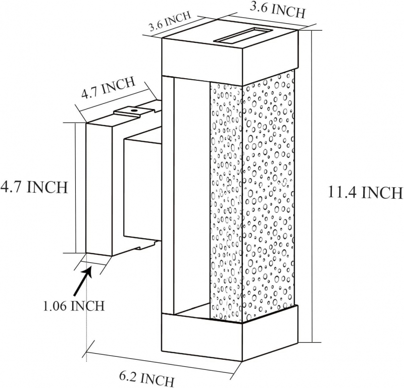 Cerdeco Modern Crystal Bubble Outdoor Wall Light, Matte Black Painted