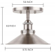 Cerdeco Industrial Ceiling Light 1-Light Flush Mount Light Vintage Pendant Light Nickel Finished   PSL03