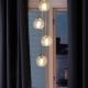 Cerdeco 4 Lights Glass Ceiling Light Hammer Glass Shades Modern Pendant Light   PBL04