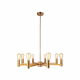 Cerdeco Bradley 8 Lights Pendant Light, Brass Plated, UL Listed Modern Chandelier   PBL08