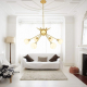 Cerdeco 6-Lights Pendant Light, Burnished Golden Plated, Ivory-white Glass Shade, UL Listed   PBL06
