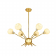 Cerdeco 6-Lights Pendant Light, Burnished Golden Plated, Ivory-white Glass Shade, UL Listed   PBL06