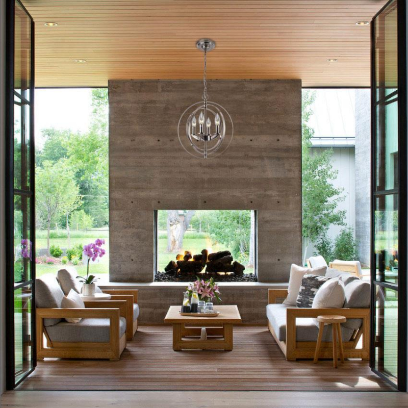 Cerdeco 4-Lights Sphere Chandelier Modern Pendant Light Brushed Nickel [UL Listed]   PCL04