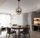 Cerdeco 4-Lights Sphere Chandelier Modern Pendant Light Painted Black [UL Listed]   PCL04H