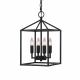Cerdeco 37940BK Vintage Foyer Lantern, 4-Light Pendant Light, Matte Black [UL Listed]    JPR03