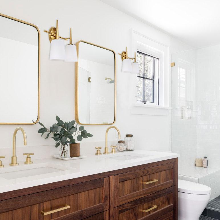 Cerdeco 2 Lights Vanity Lighting Bathroom Lighting Brass Finished Bar Light    WSL10