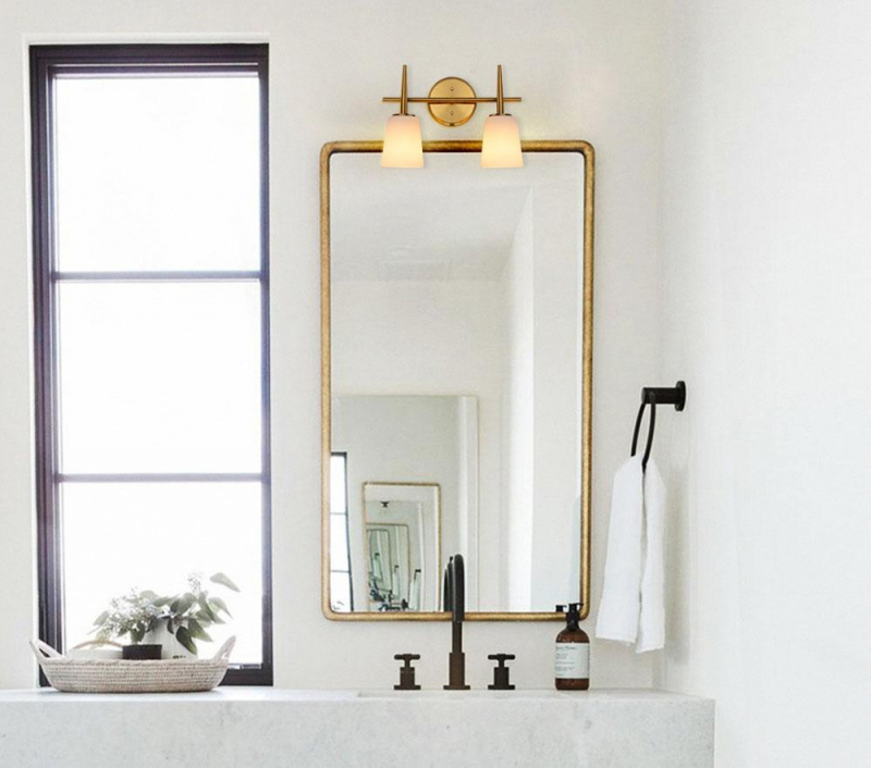 Cerdeco 2 Lights Vanity Lighting Bathroom Lighting Brass Finished Bar Light    WSL10