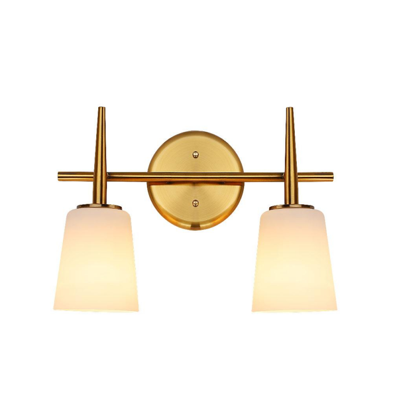 Cerdeco 2 Lights Vanity Lighting Bathroom Lighting Brass Finished Bar Light    WSL10